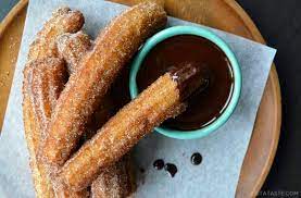 Easy Homemade Churros with Chocolate Sauce | Just a Taste